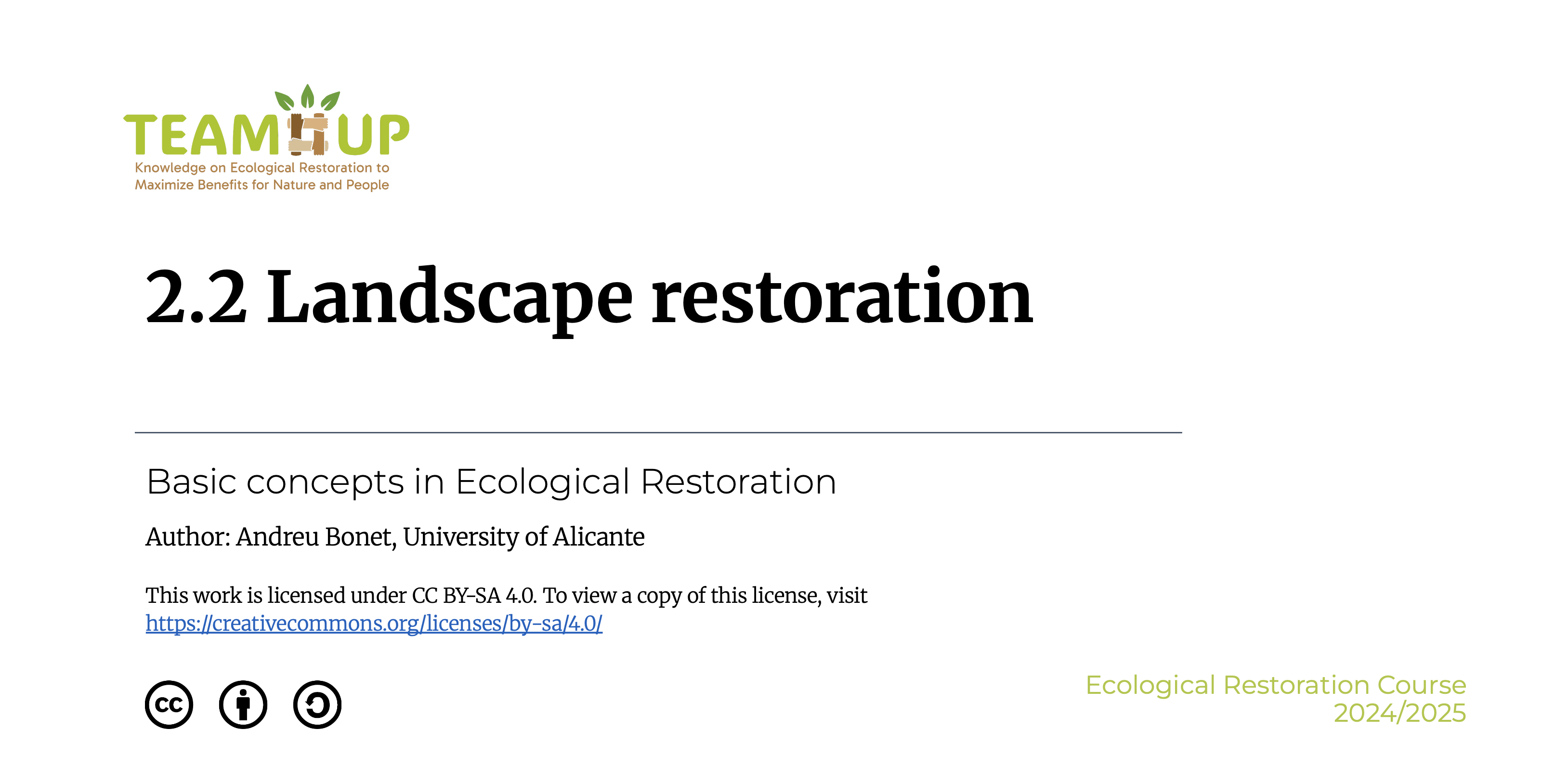 Landscape Restoration - Presentation