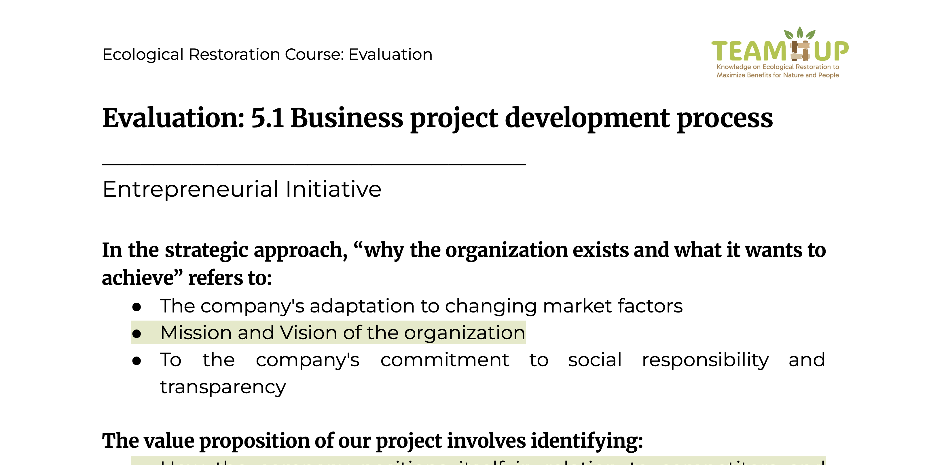 Approach to the Diagnosis of the Business Context - Evaluation