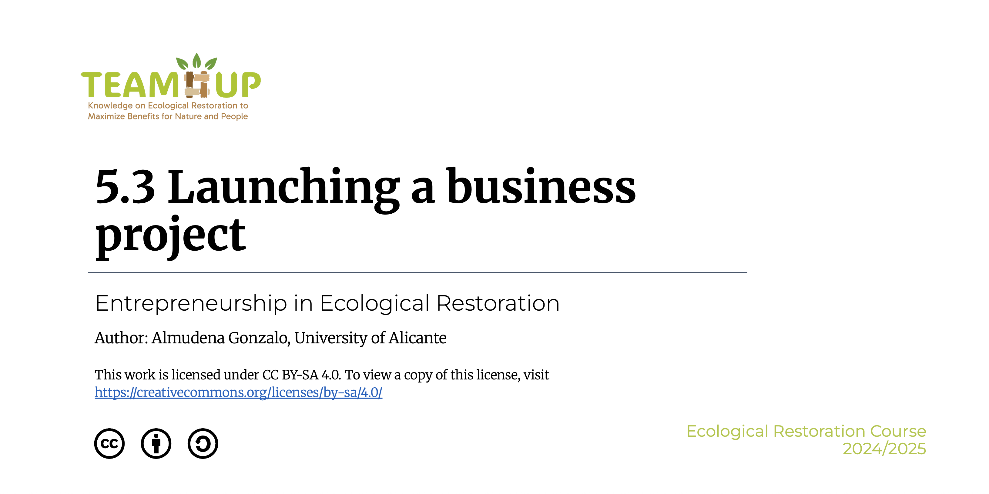 Launching a Business Project - Presentation
