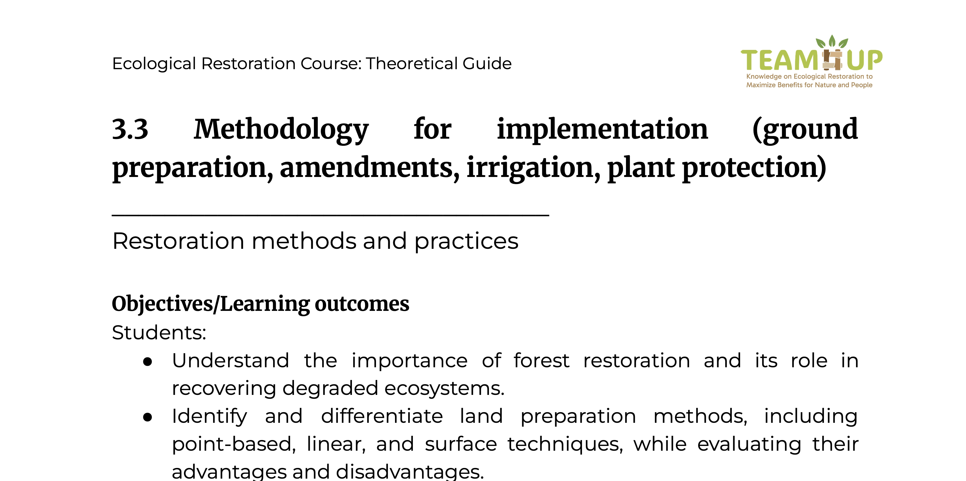 Methodology for Implementation - Theoretical Guide