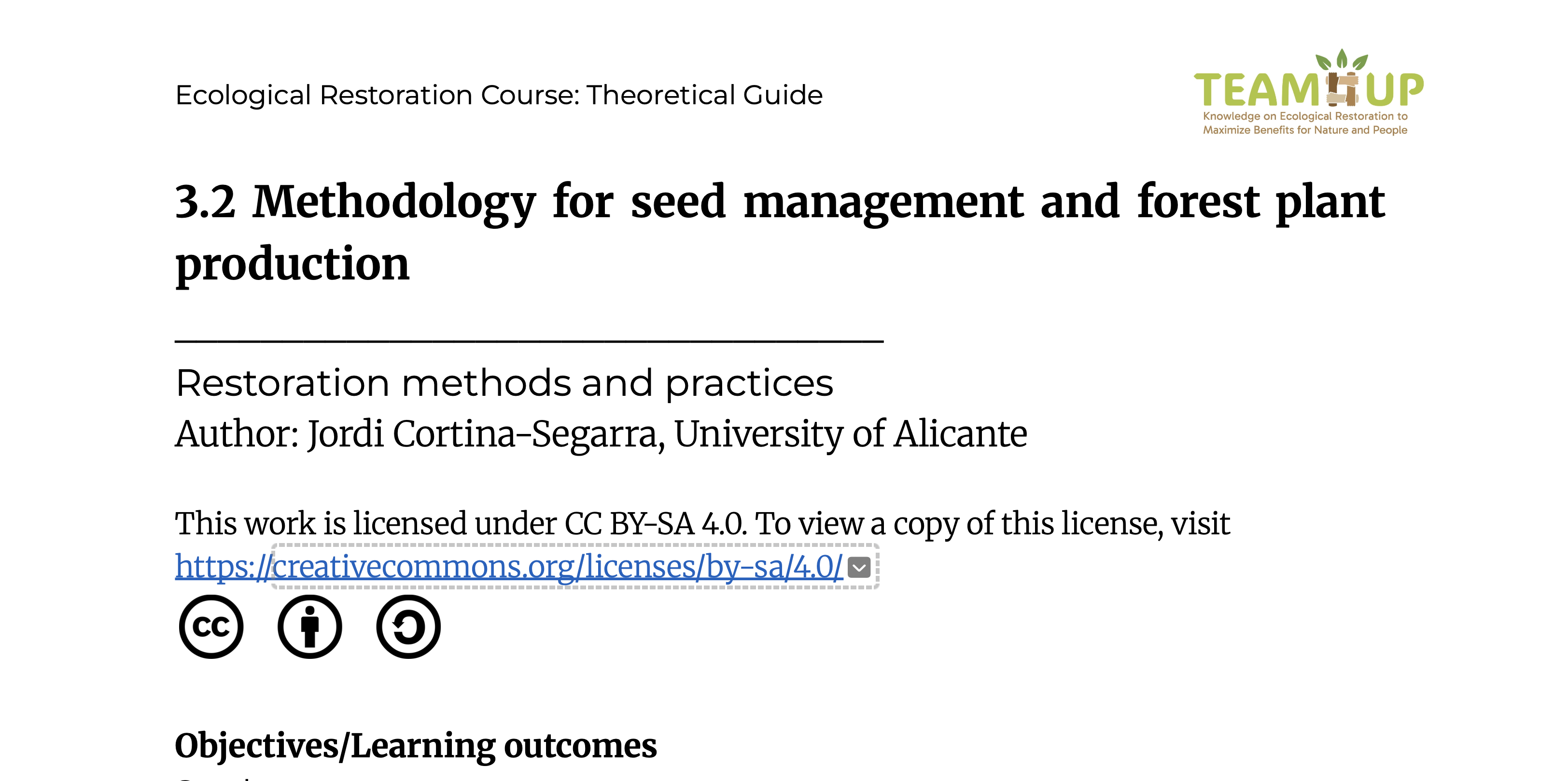 Methodology for Seed Management & Woody Plant Production - Theoretical Guide