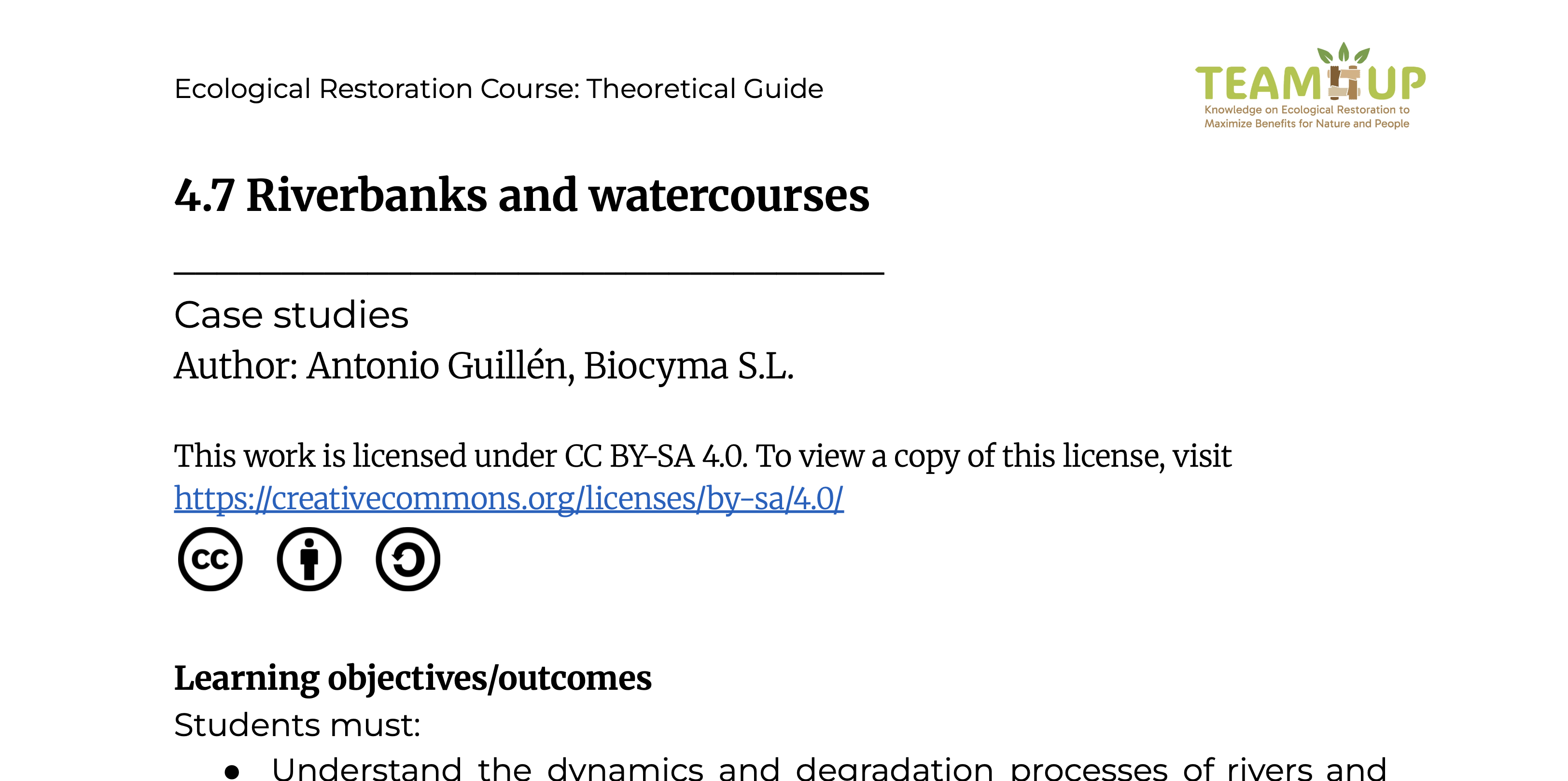 Riverbanks and Water Courses - Theoretical Guide