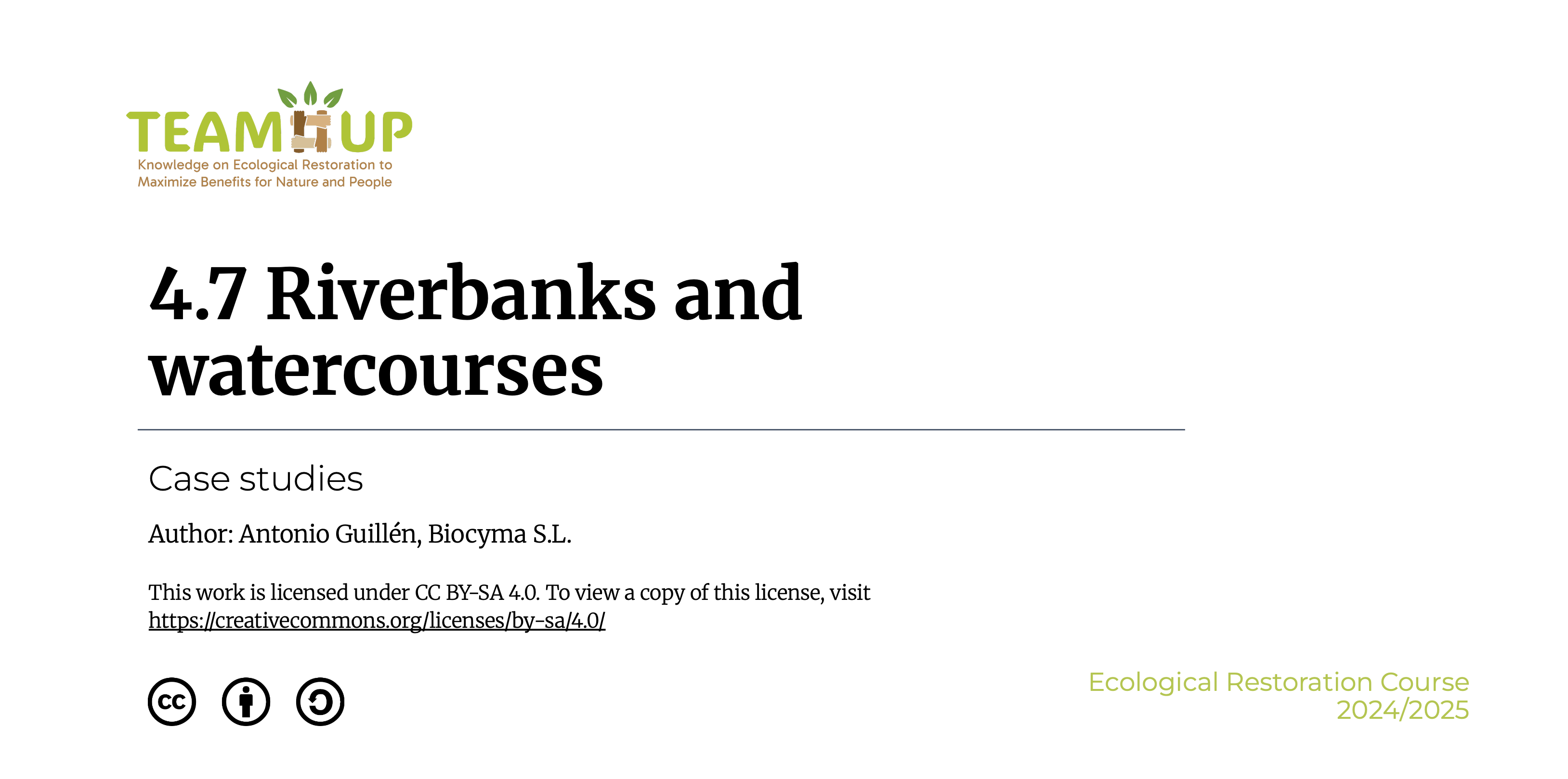 Riverbanks and Watercourses - Presentation