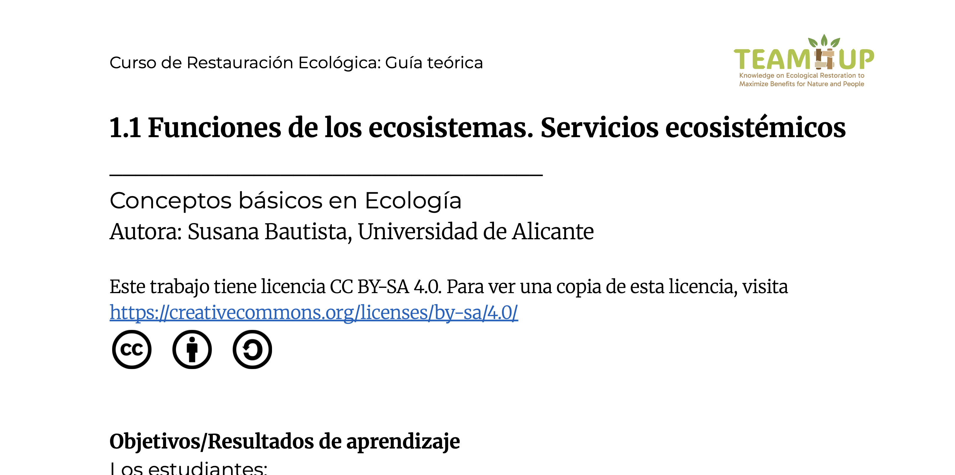 Ecosistemas. Funciones y servicios ecosistémicos - Guía teórica