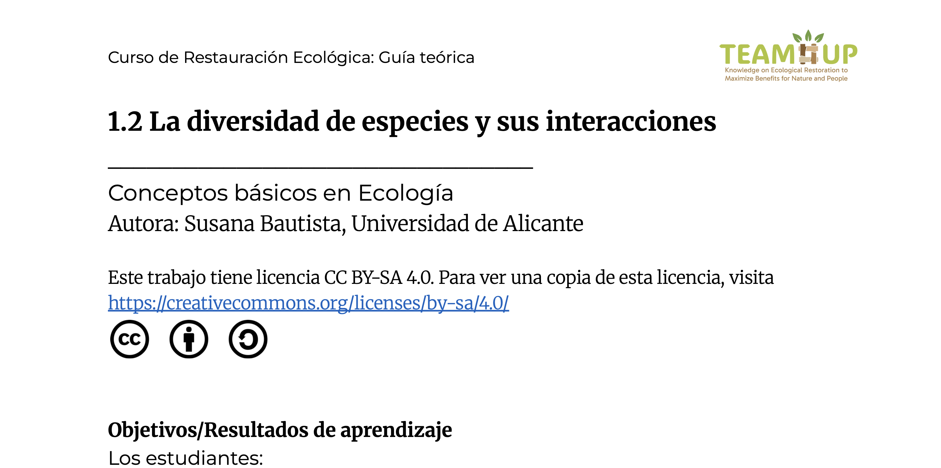 La diversidad de especies y sus interacciones - Guía teórica