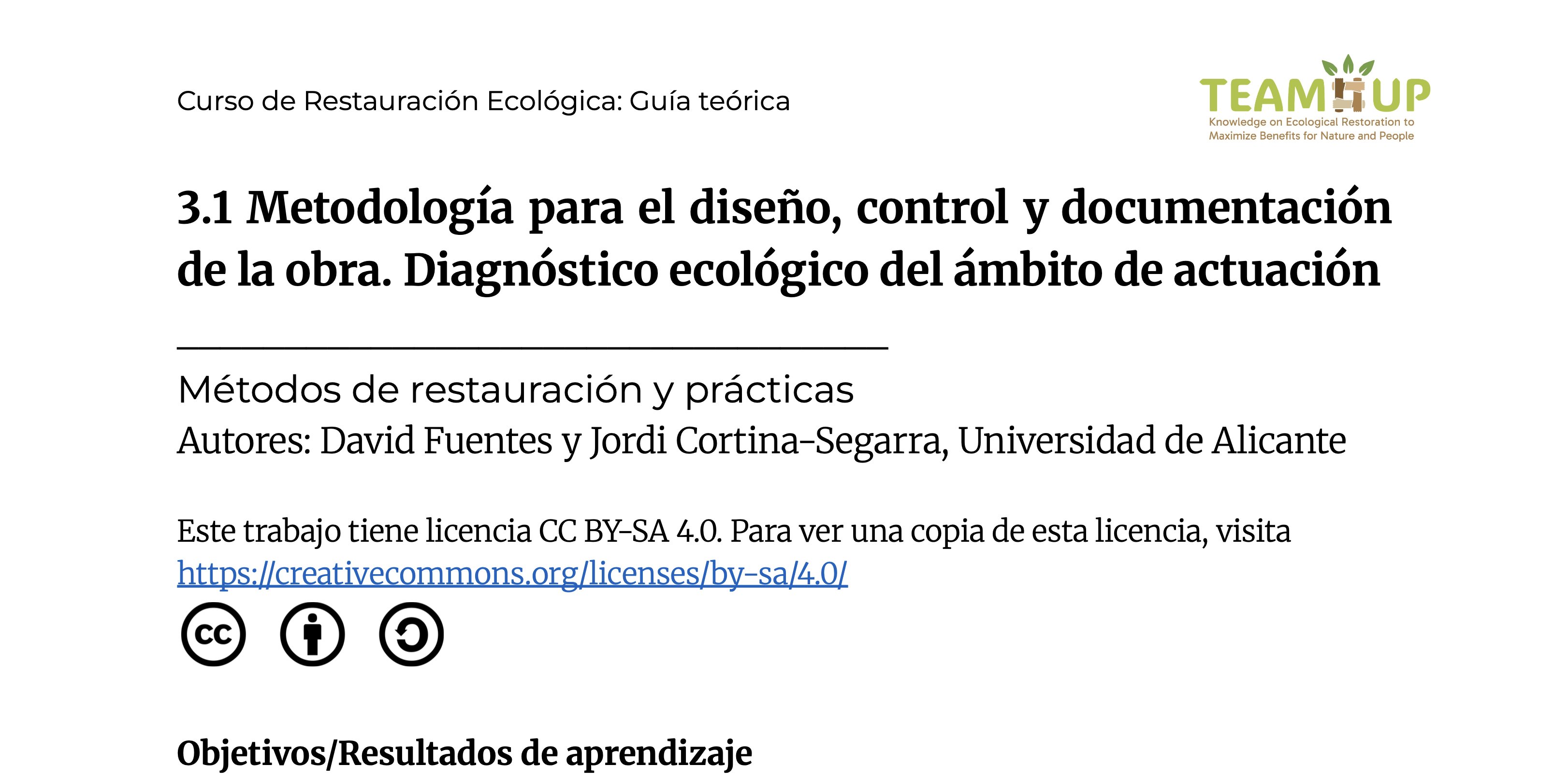 Metodología para el diseño, control y documentación de la obra - Guía teórica