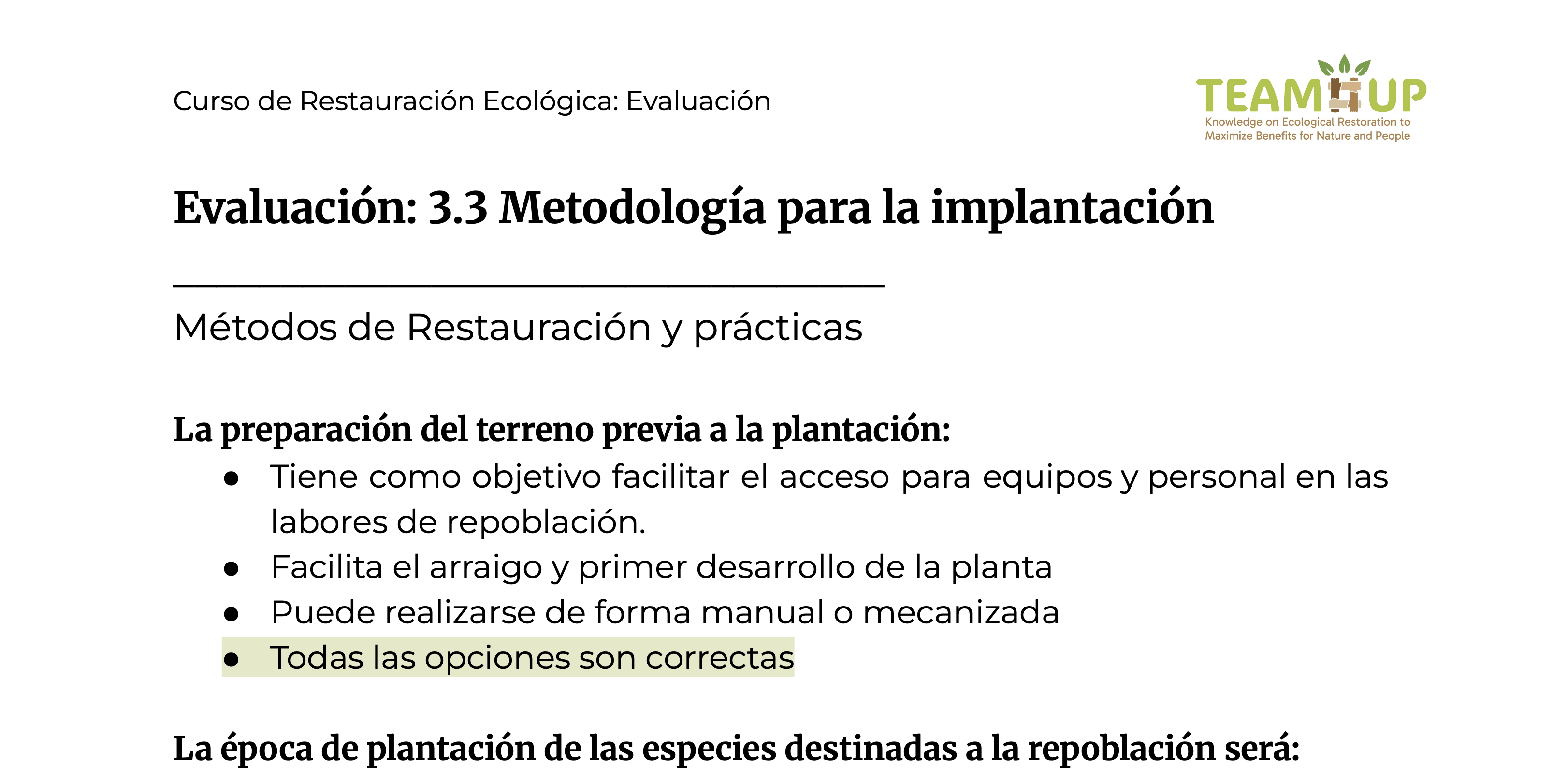 Metodología para la implantación. -Evaluación