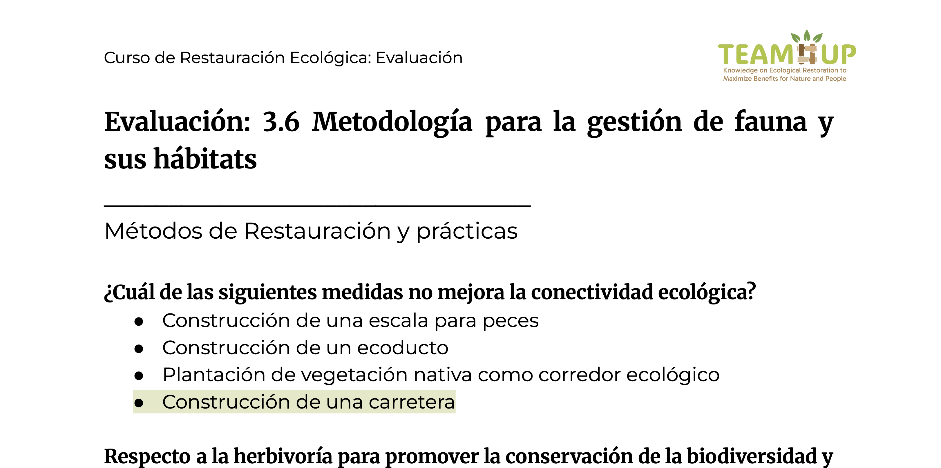 Metodología para la gestión de fauna y sus hábitats