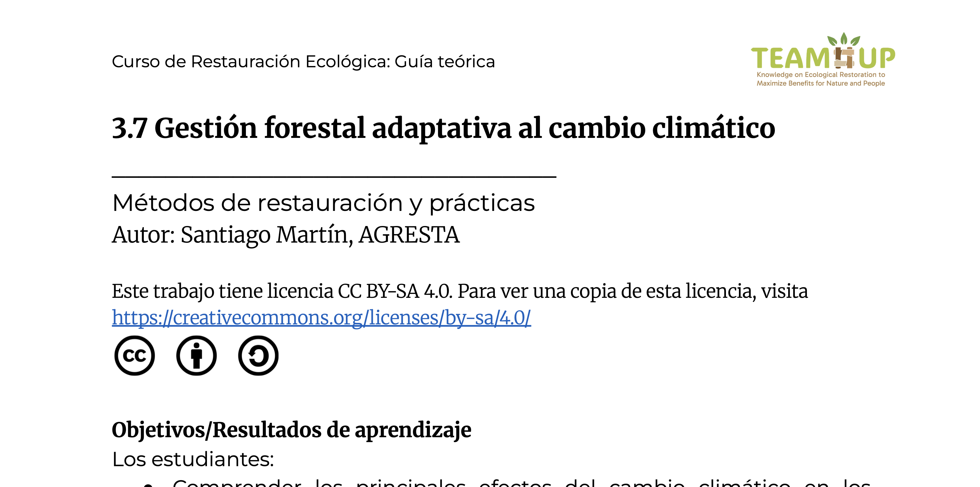 Gestión forestal adaptativa al cambio climático - Guía teórica