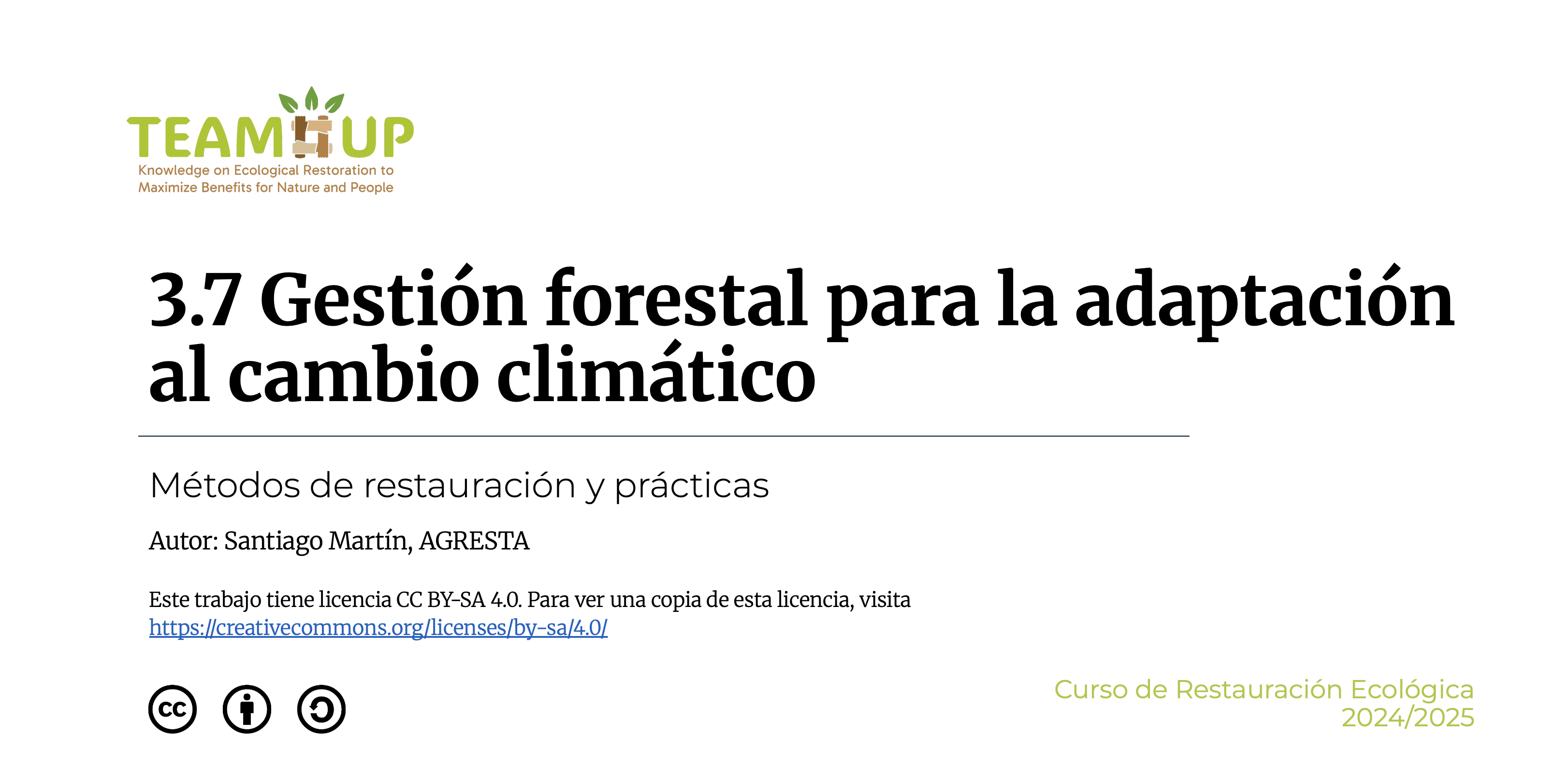 Gestión forestal para la adaptación al cambio climático - Presentación
