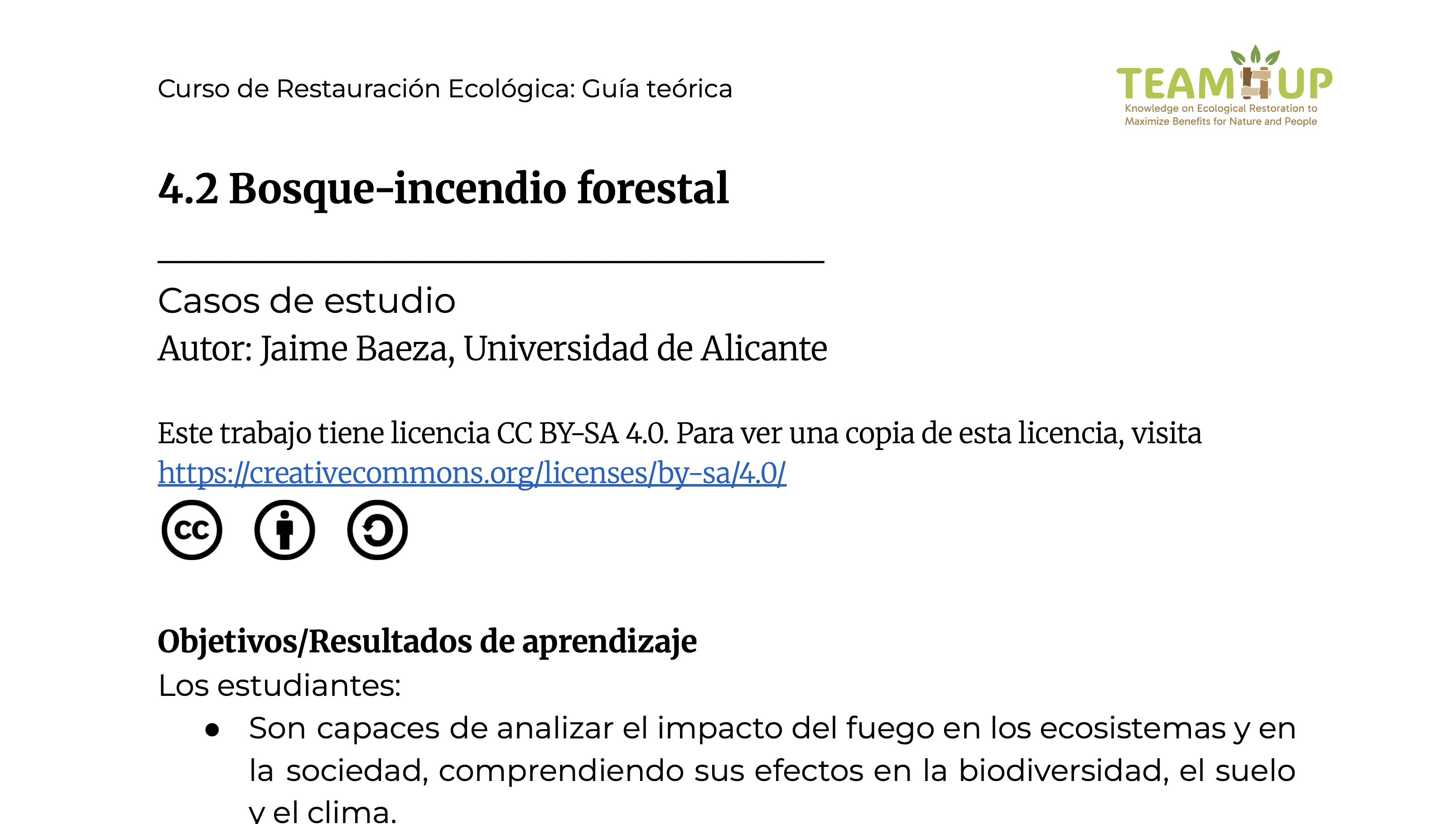 Bosque-incendio - Guía teórica