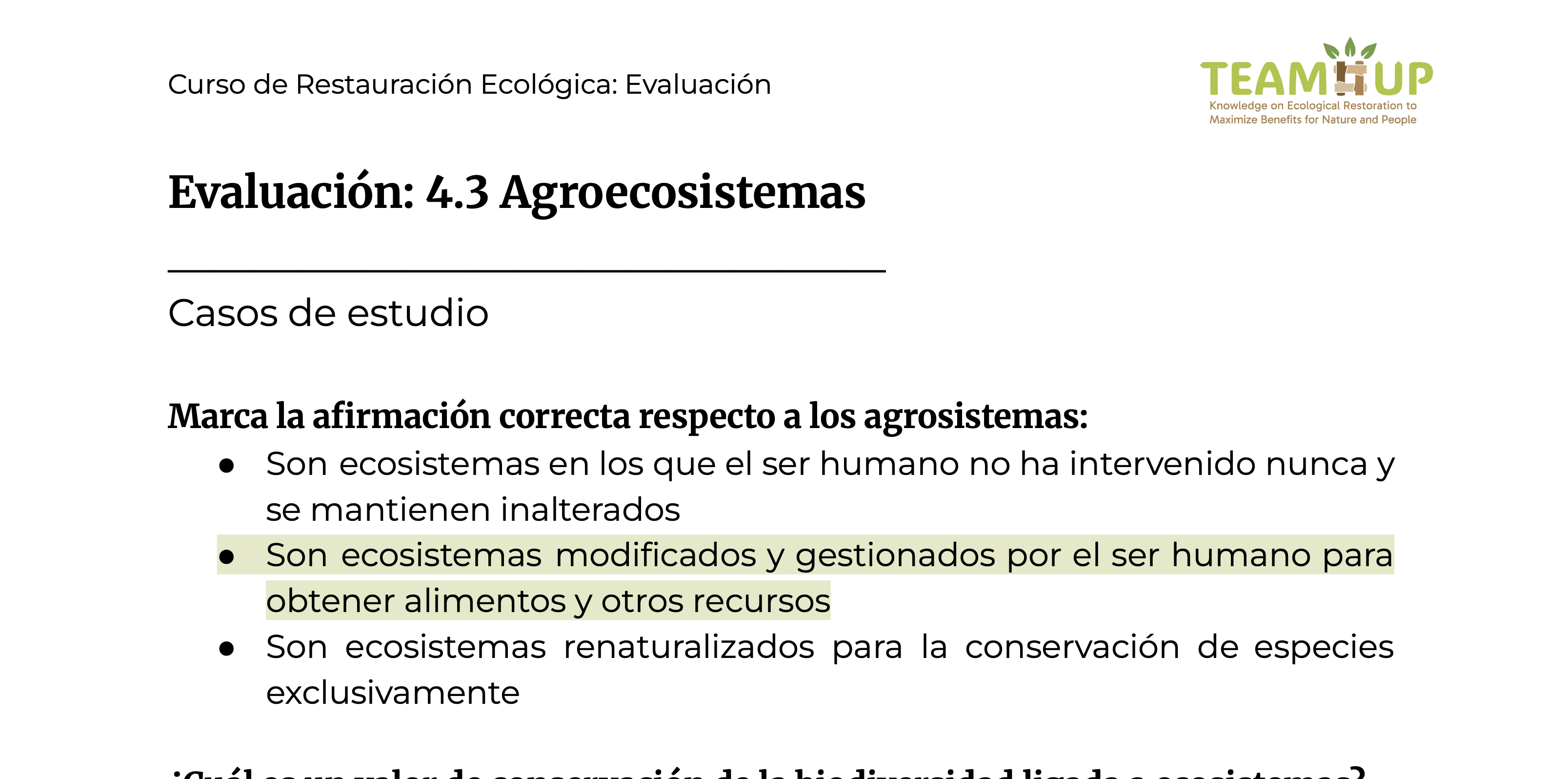 Agrosistemas - Evaluación