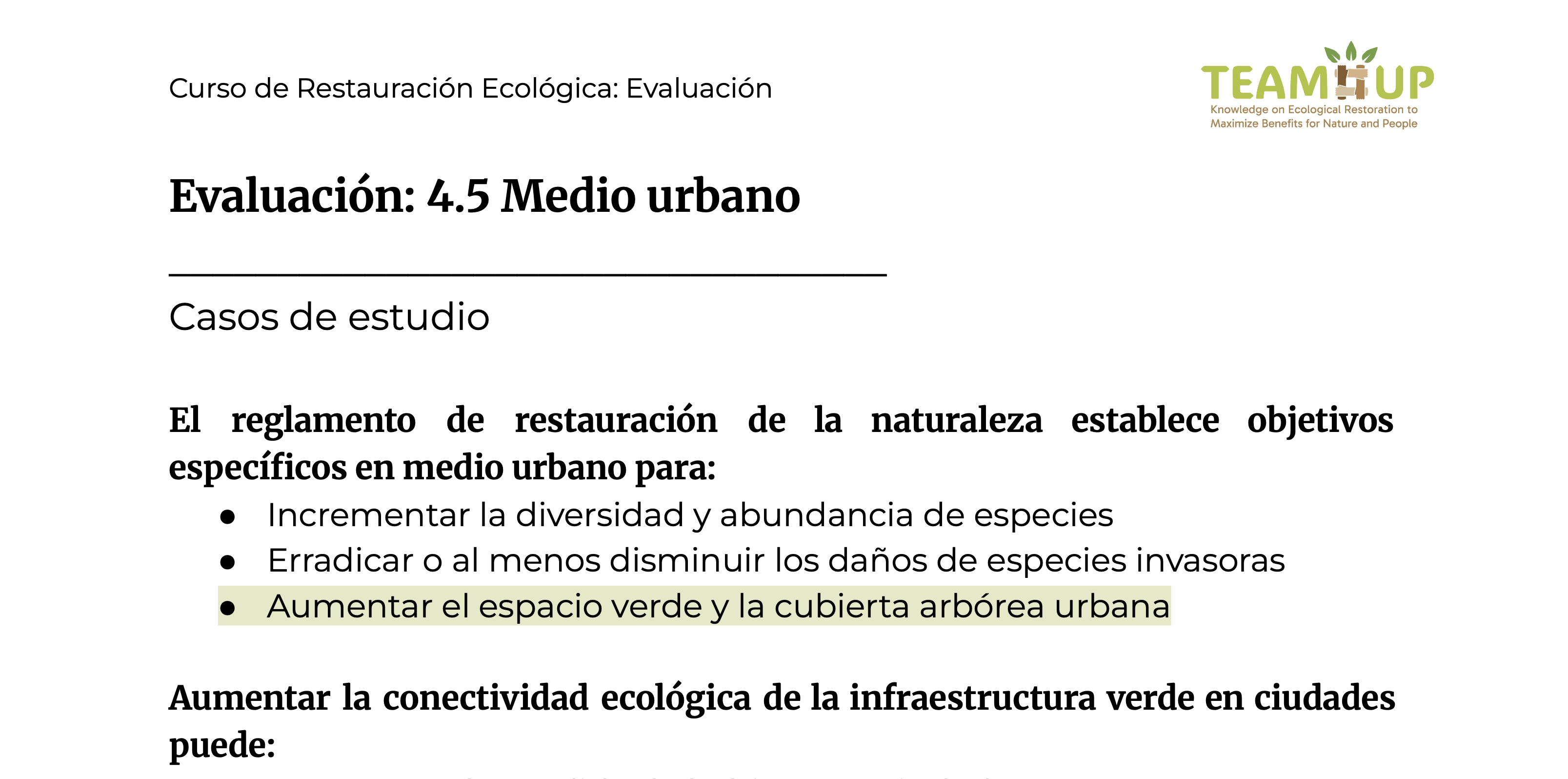 Urbano - Evaluación
