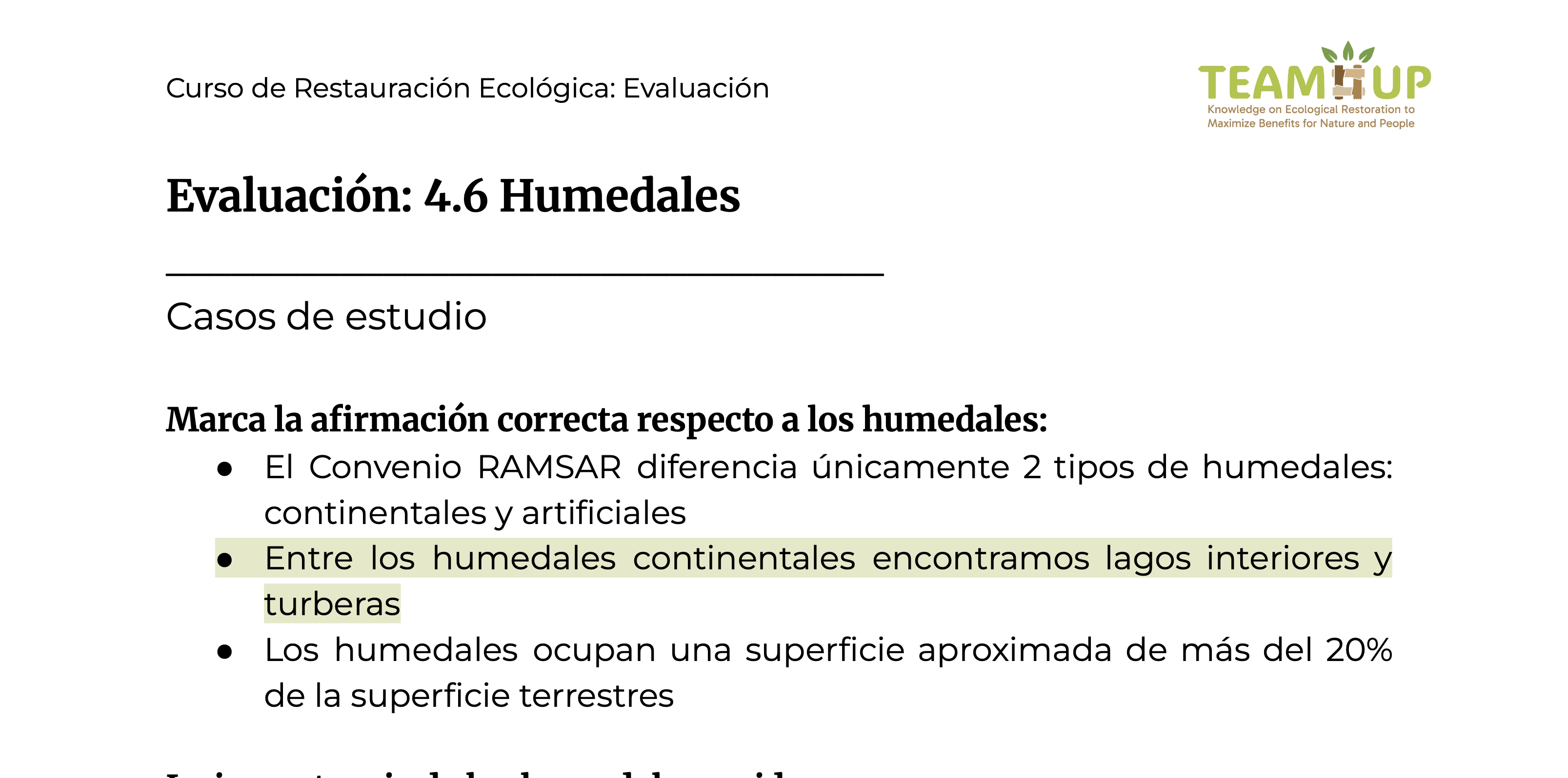 Humedales - Evaluación