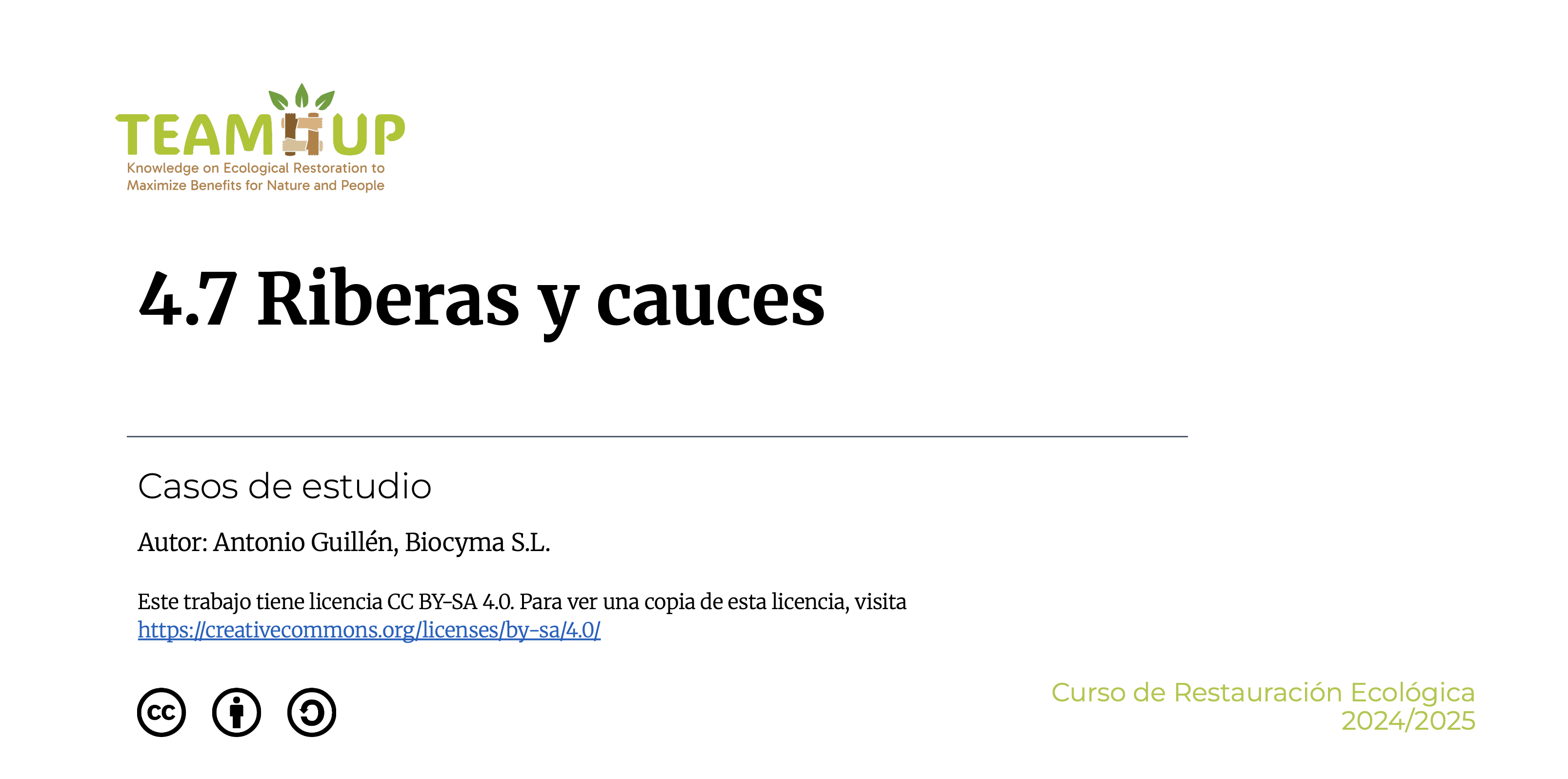 Riberas y cauces - Presentación