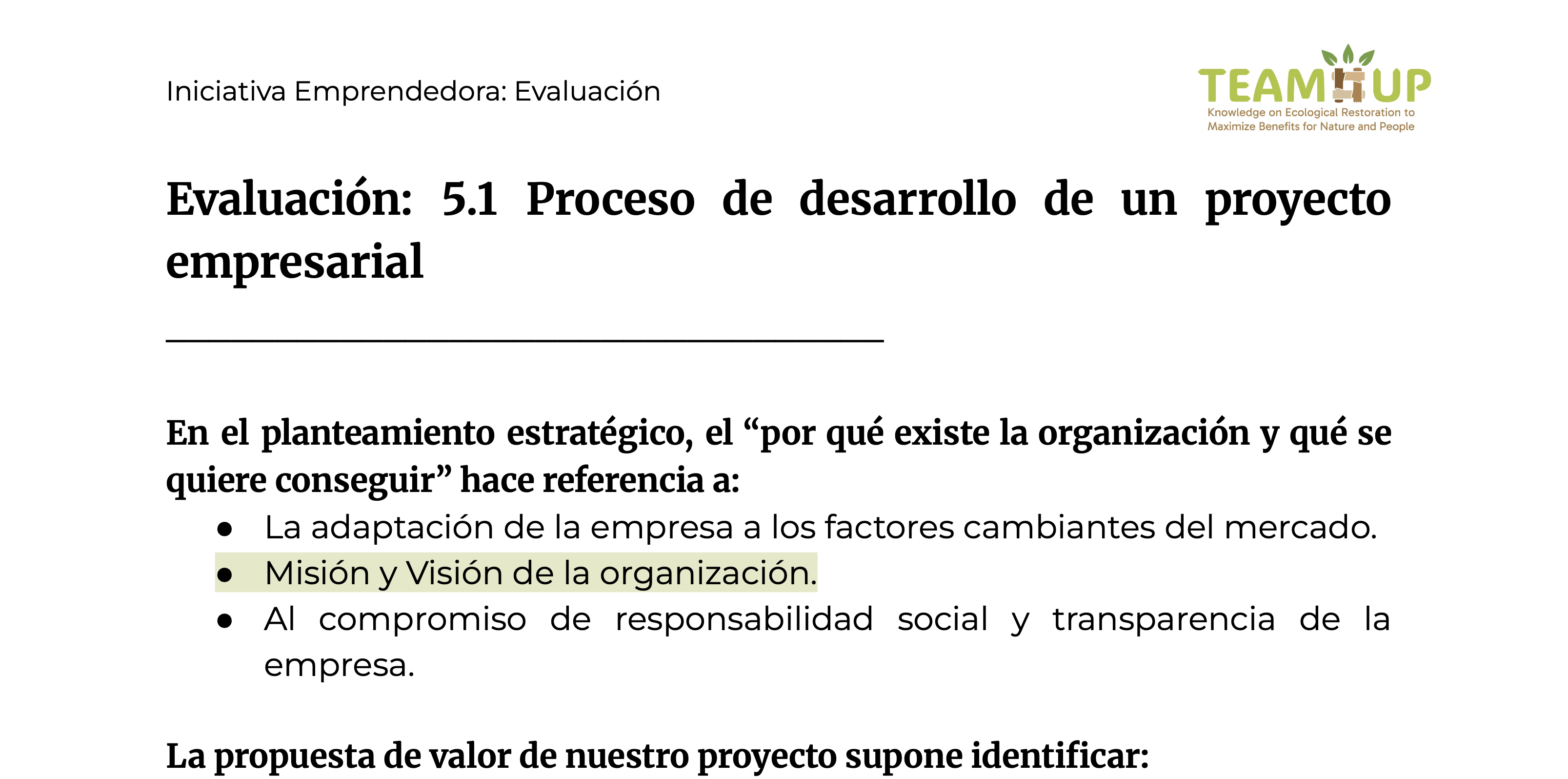 Aproximación al diagnóstico del contexto empresarial - Evaluación