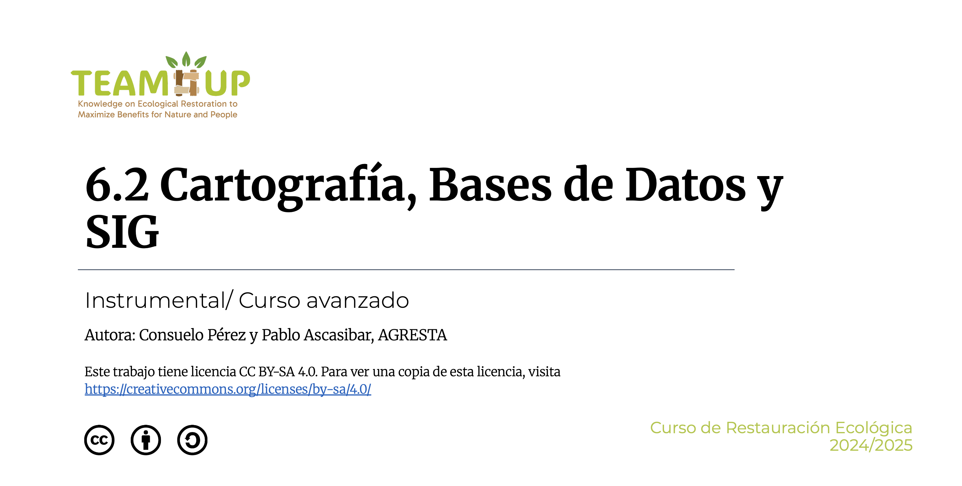 Cartografía, Bases de Datos, SIG - Presentación