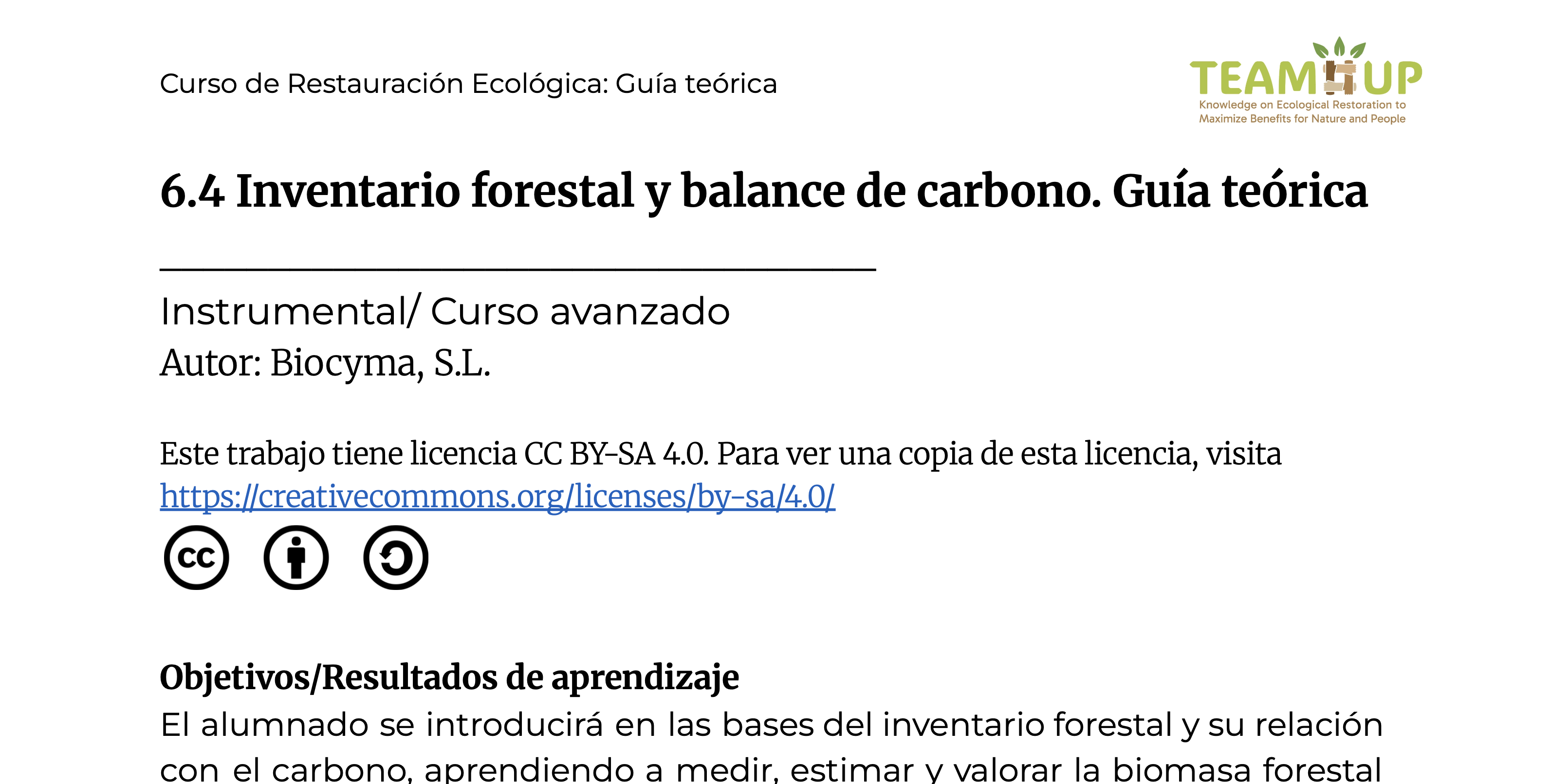 Inventario forestal y balance de carbono - Guía teórica