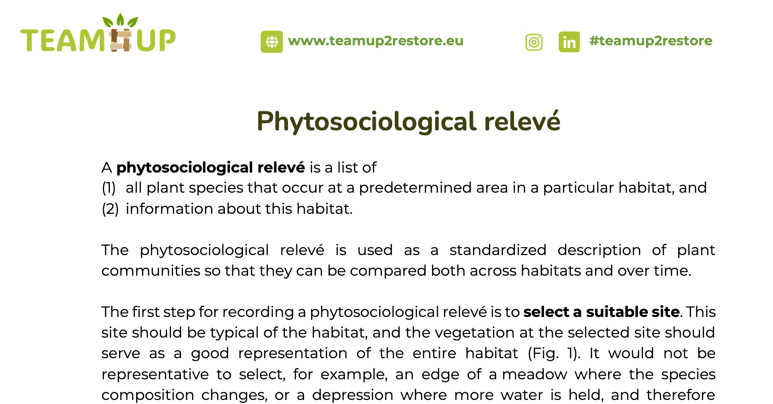 Phytosociological Relevé