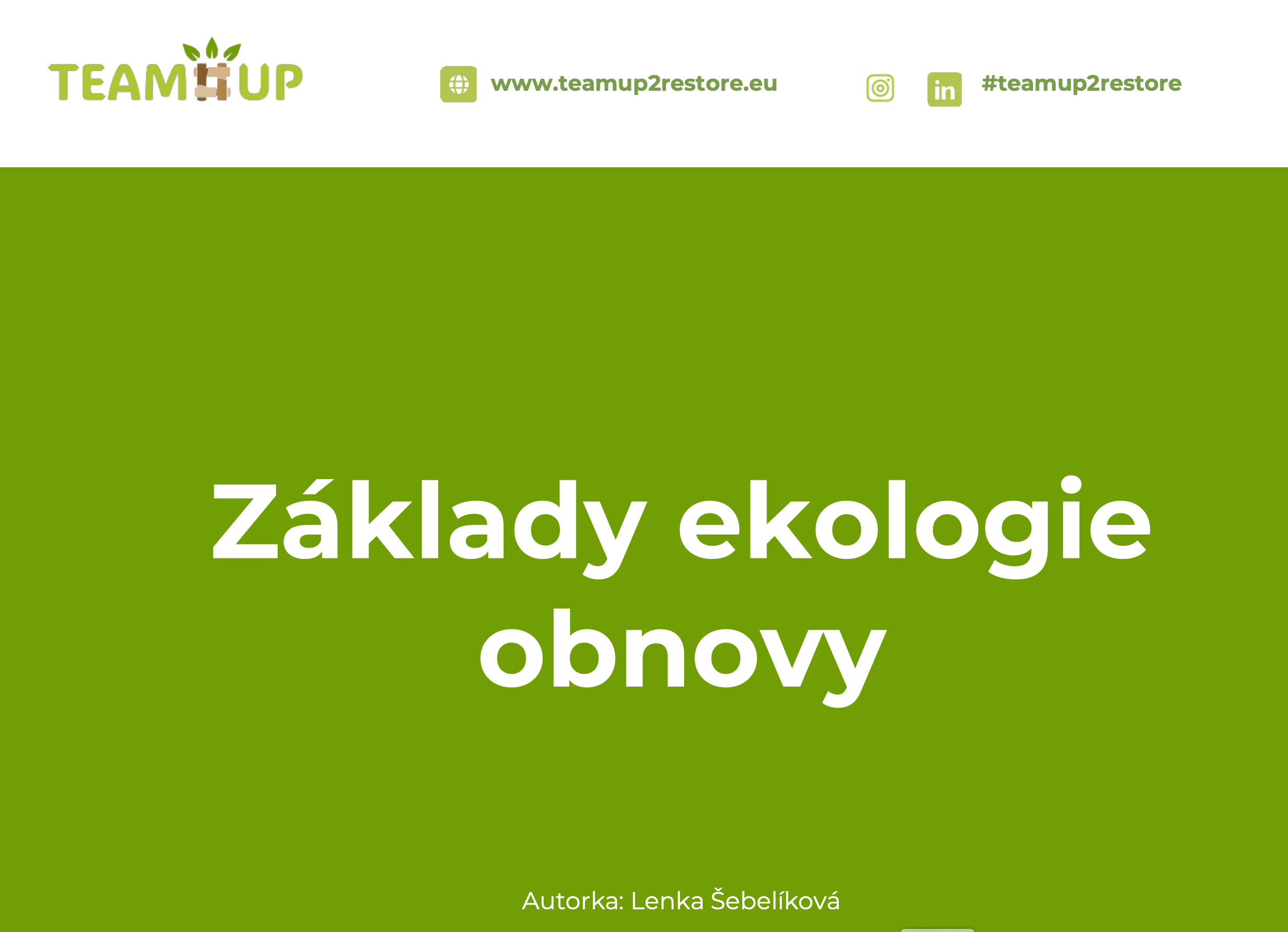 Základy ekologie obnovy