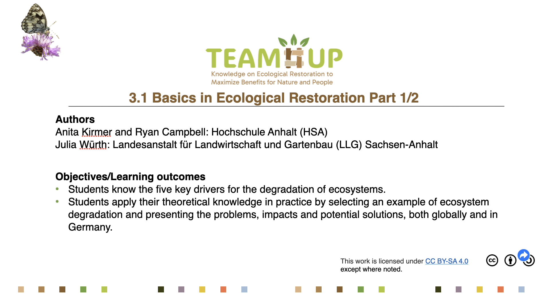 Basics in Ecological Restoration (Part 1)