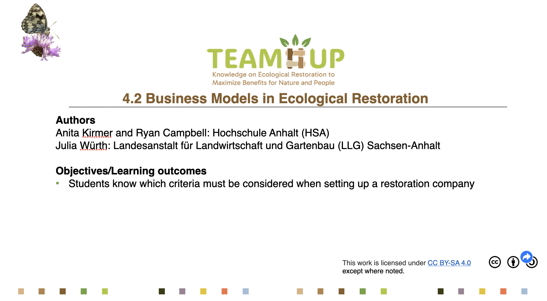 Business Models in Ecological Restoration