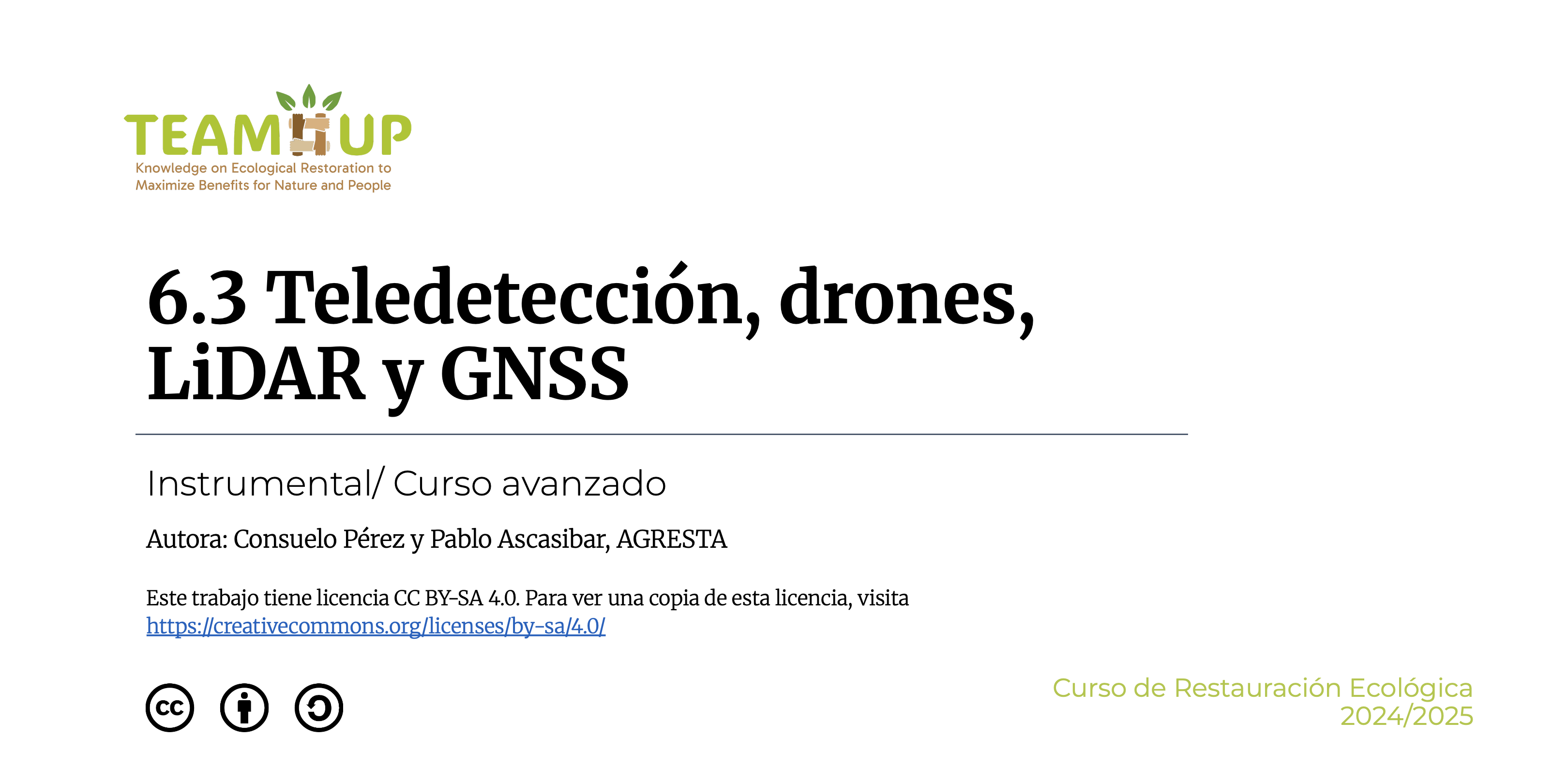 Teledetección, drones, LiDAR y GNSS