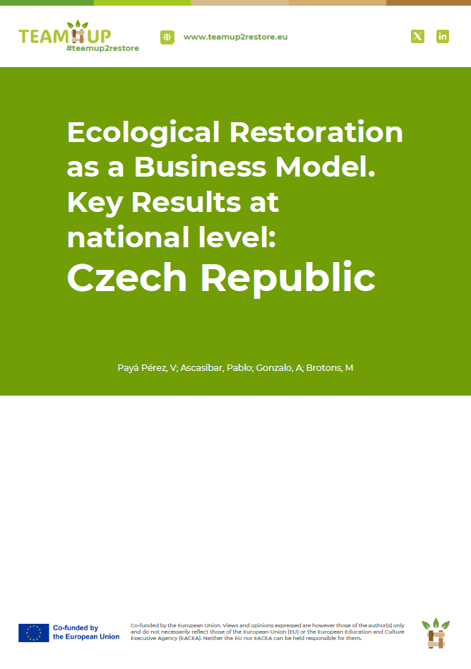 Ecological Restoration  as a Business Model. Key Results at national level:  Czech Republic
