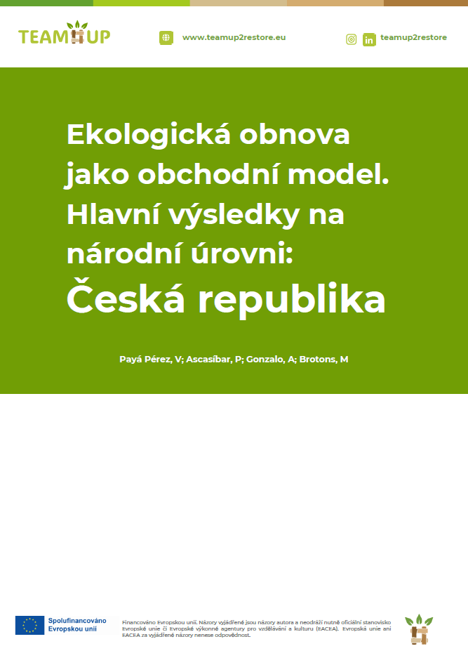 Ekologická obnova jako obchodní model. Hlavní výsledky na národní úrovni:  Česká republika