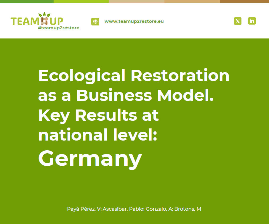 Ecological Restoration  as a Business Model. Key Results at national level:  Germany